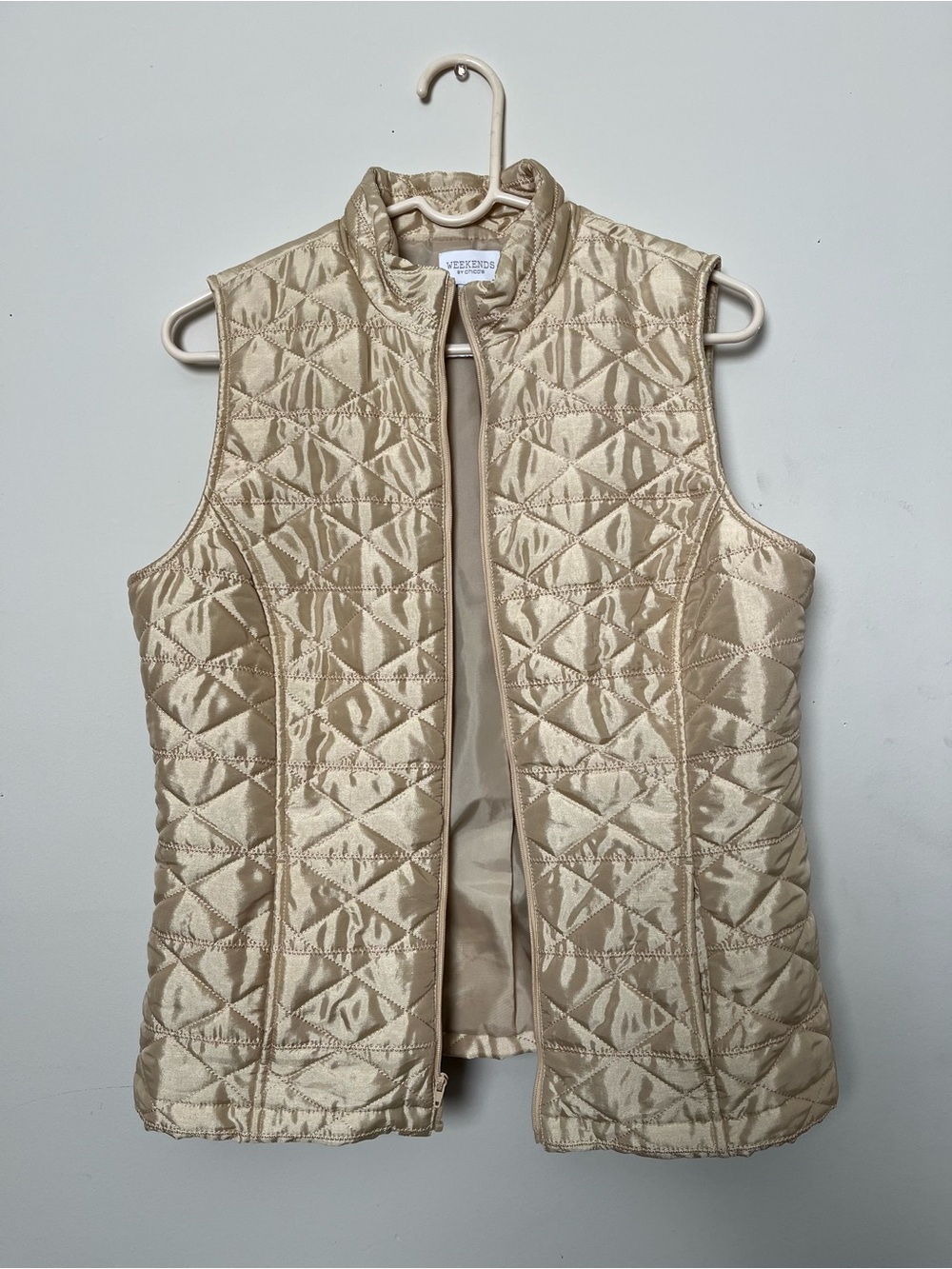 Weekend Max Mara Quilted Cream Sleeveless Vest